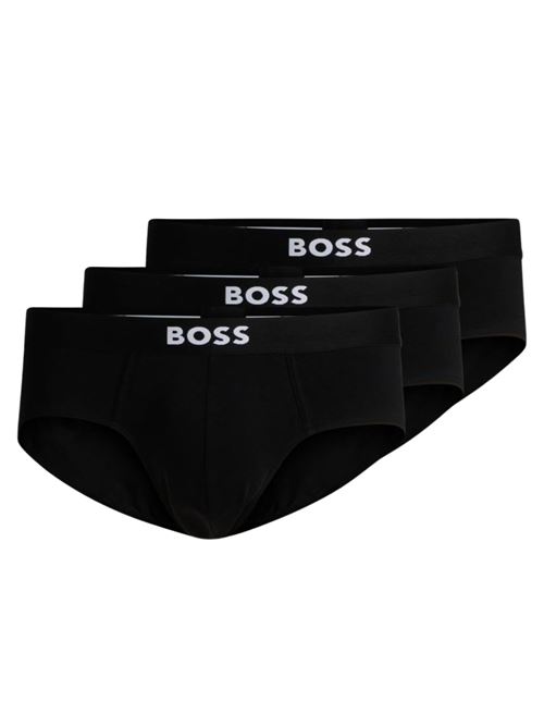 Slip tripack uomo nero in cotone Hugo Boss | 50546561001